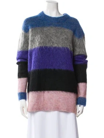 Pre-owned Acne Studios Striped Crew Neck Sweater In Blue