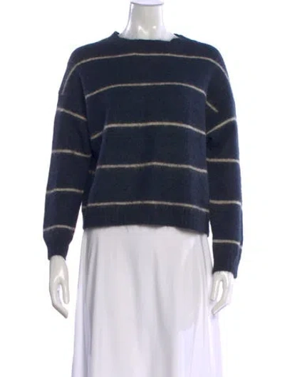 Pre-owned Acne Studios Striped Crew Neck Sweater In Blue