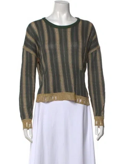 Pre-owned Acne Studios Striped Crew Neck Sweater In Blue