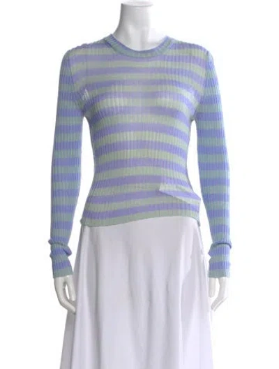 Pre-owned Acne Studios Striped Crew Neck Sweater In Blue