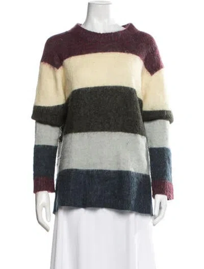 Pre-owned Acne Studios Striped Crew Neck Sweater In Blue