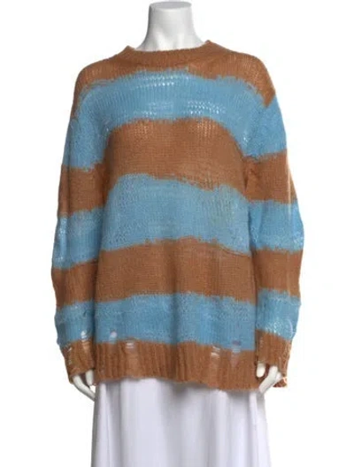 Pre-owned Acne Studios Striped Crew Neck Sweater In Blue