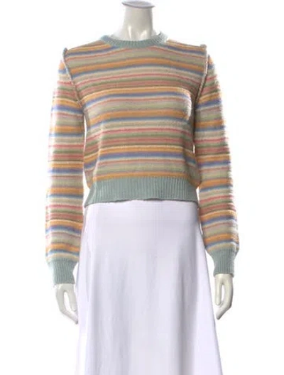 Pre-owned Acne Studios Striped Crew Neck Sweater In Blue