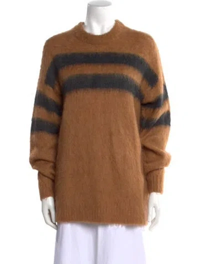 Pre-owned Acne Studios Striped Crew Neck Sweater In Brown