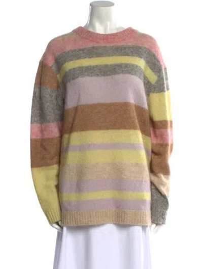 Pre-owned Acne Studios Striped Crew Neck Sweater In Brown