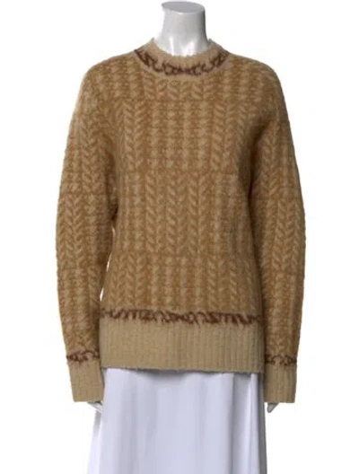 Pre-owned Acne Studios Striped Crew Neck Sweater In Brown