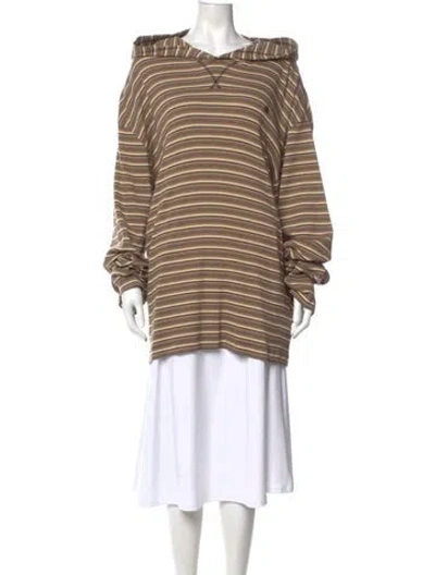 Pre-owned Acne Studios Striped Crew Neck Sweater In Brown