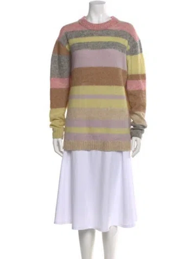 Pre-owned Acne Studios Striped Crew Neck Sweater In Gray