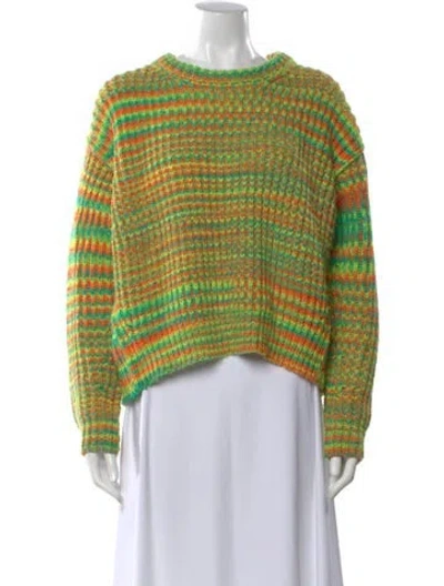 Pre-owned Acne Studios Striped Crew Neck Sweater In Green