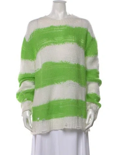 Pre-owned Acne Studios Striped Crew Neck Sweater In Green