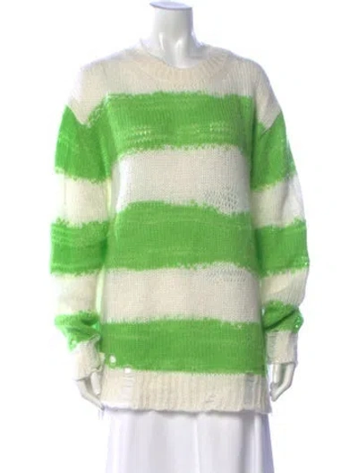 Pre-owned Acne Studios Striped Crew Neck Sweater In Green