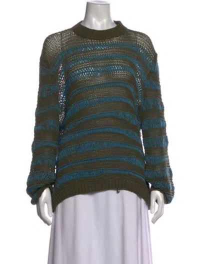 Pre-owned Acne Studios Striped Crew Neck Sweater In Green