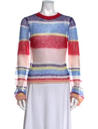 Pre-owned Acne Studios Striped Crew Neck Sweater In Multicolor