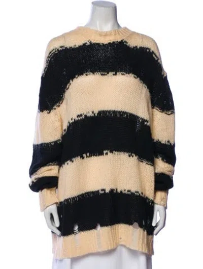 Pre-owned Acne Studios Striped Crew Neck Sweater In Neutral