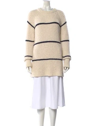 Pre-owned Acne Studios Striped Crew Neck Sweater In Neutral