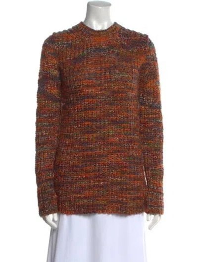 Pre-owned Acne Studios Striped Crew Neck Sweater In Orange
