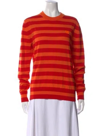 Pre-owned Acne Studios Striped Crew Neck Sweater In Orange