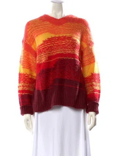 Pre-owned Acne Studios Striped Crew Neck Sweater In Orange