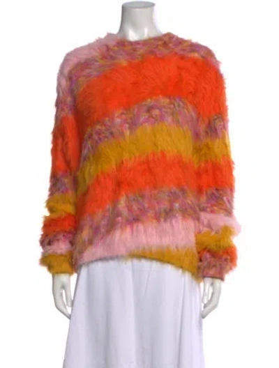 Pre-owned Acne Studios Striped Crew Neck Sweater In Orange