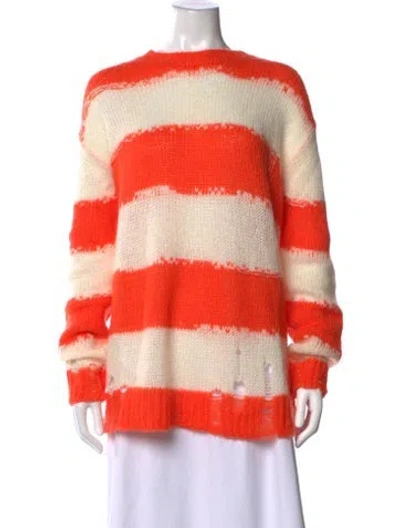 Pre-owned Acne Studios Striped Crew Neck Sweater In Orange