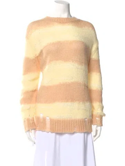 Pre-owned Acne Studios Striped Crew Neck Sweater In Pink