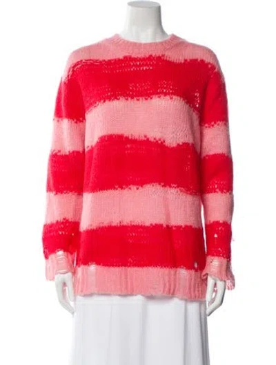 Pre-owned Acne Studios Striped Crew Neck Sweater In Pink