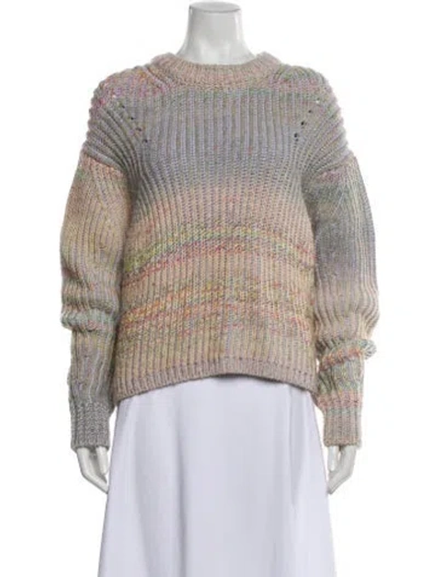 Pre-owned Acne Studios Striped Crew Neck Sweater In Purple