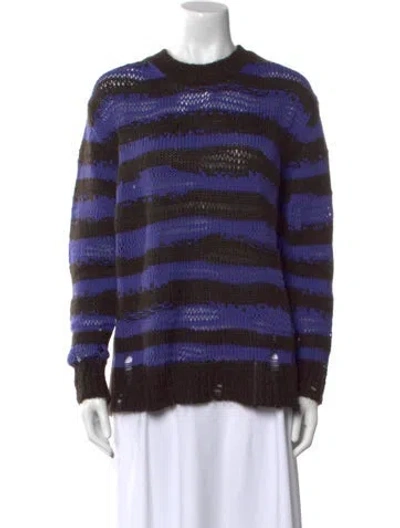 Pre-owned Acne Studios Striped Crew Neck Sweater In Purple