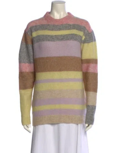 Pre-owned Acne Studios Striped Crew Neck Sweater In Purple