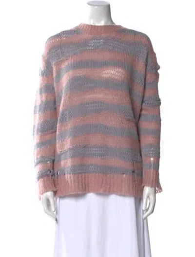 Pre-owned Acne Studios Striped Crew Neck Sweater In Purple