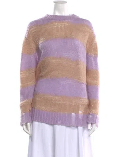 Pre-owned Acne Studios Striped Crew Neck Sweater In Purple