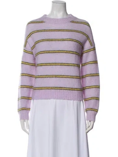 Pre-owned Acne Studios Striped Crew Neck Sweater In Purple