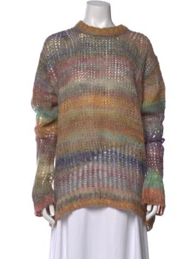 Pre-owned Acne Studios Striped Crew Neck Sweater In Purple