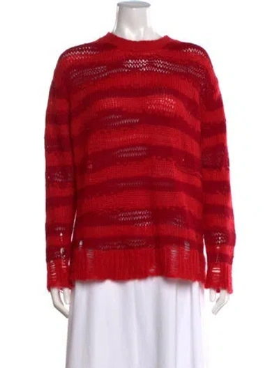 Pre-owned Acne Studios Striped Crew Neck Sweater In Red