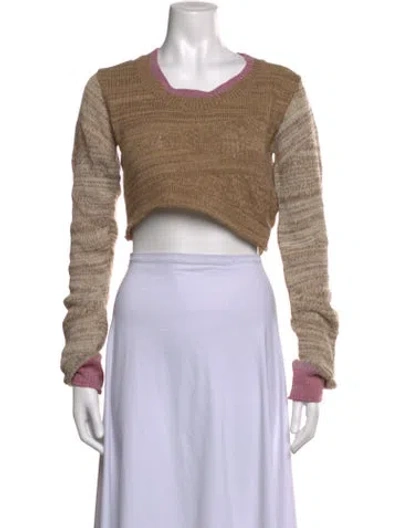 Pre-owned Acne Studios Striped Crew Neck Sweater W/ Tags In Neutrals