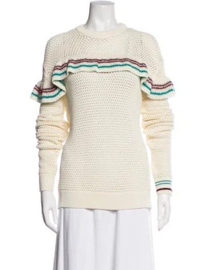 Pre-owned Acne Studios Striped Crew Neck Sweater In White