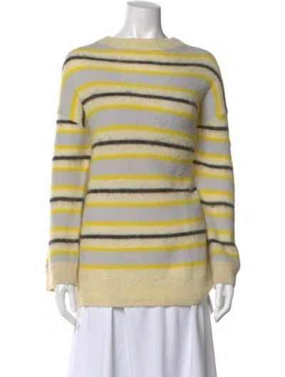 Pre-owned Acne Studios Striped Crew Neck Sweater In Yellow