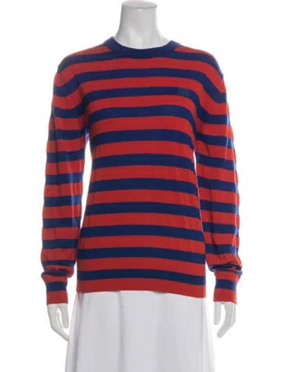 Pre-owned Acne Studios Striped Crew Neck Sweatshirt In Red