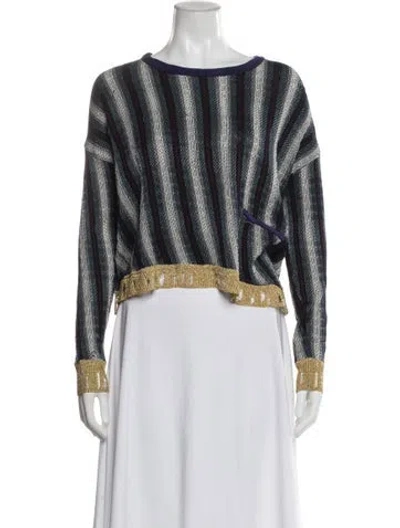Pre-owned Acne Studios Striped Crew Neck Top