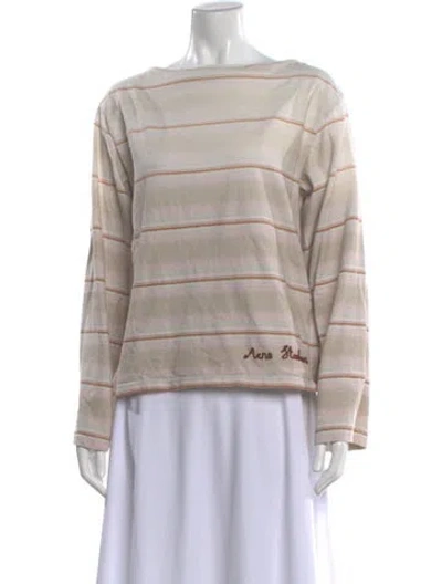 Pre-owned Acne Studios Striped Crew Neck Top In Green