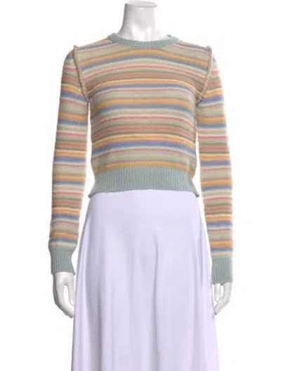 Pre-owned Acne Studios Striped Crew Neck Top In Neutrals