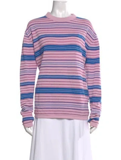 Pre-owned Acne Studios Striped Crew Neck Top In Pink