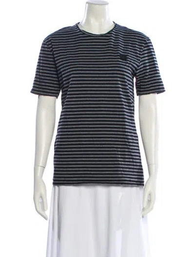 Pre-owned Acne Studios Striped Crew Neck T-shirt In Black