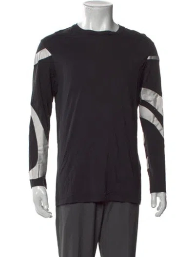 Pre-owned Acne Studios Striped Crew Neck T-shirt In Black