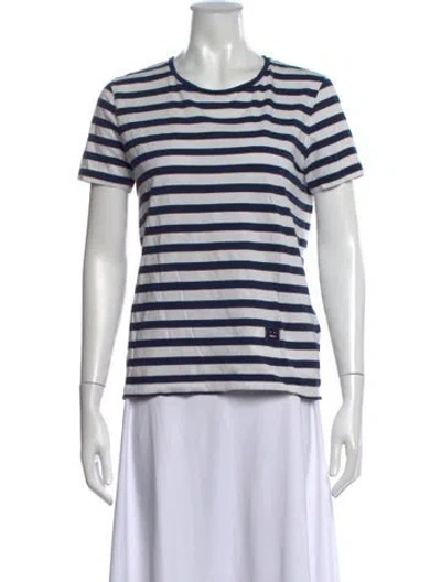 Pre-owned Acne Studios Striped Crew Neck T-shirt In Black