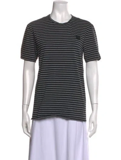 Pre-owned Acne Studios Striped Crew Neck T-shirt In Black