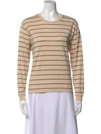Pre-owned Acne Studios Striped Crew Neck T-shirt In Black/neutrals
