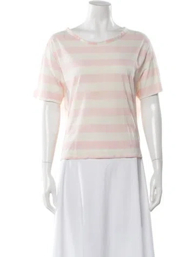 Pre-owned Acne Studios Striped Crew Neck T-shirt In Neutral