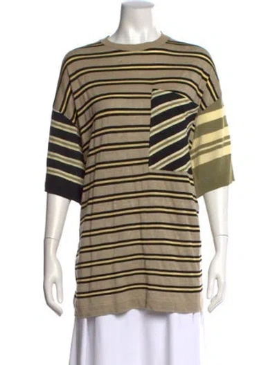 Pre-owned Acne Studios Striped Crew Neck T-shirt In Neutral