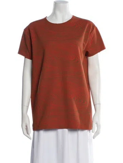 Pre-owned Acne Studios Striped Crew Neck T-shirt In Orange